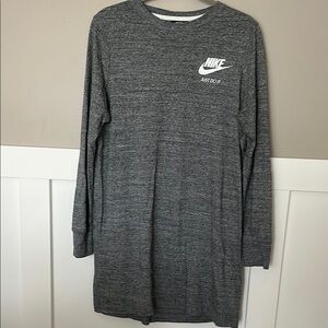 Nike Women’s T Shirt Dress Long Sleeve Heather Gray M